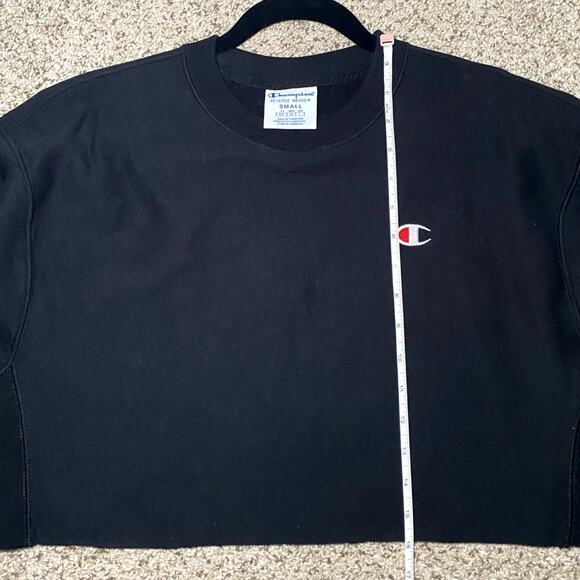 1990's - Vintage Champion Reverse Weave - Cropped Black Sweatshirt - Picture 6 of 13